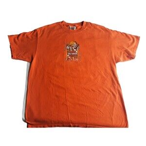 Harley Davidson Motorcycles Orange  Creepy Clown Size Large T-Shirt Las Vegas.